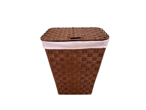 Professional-grade Espresso Woven Hamper with Lid and Removable Liner
